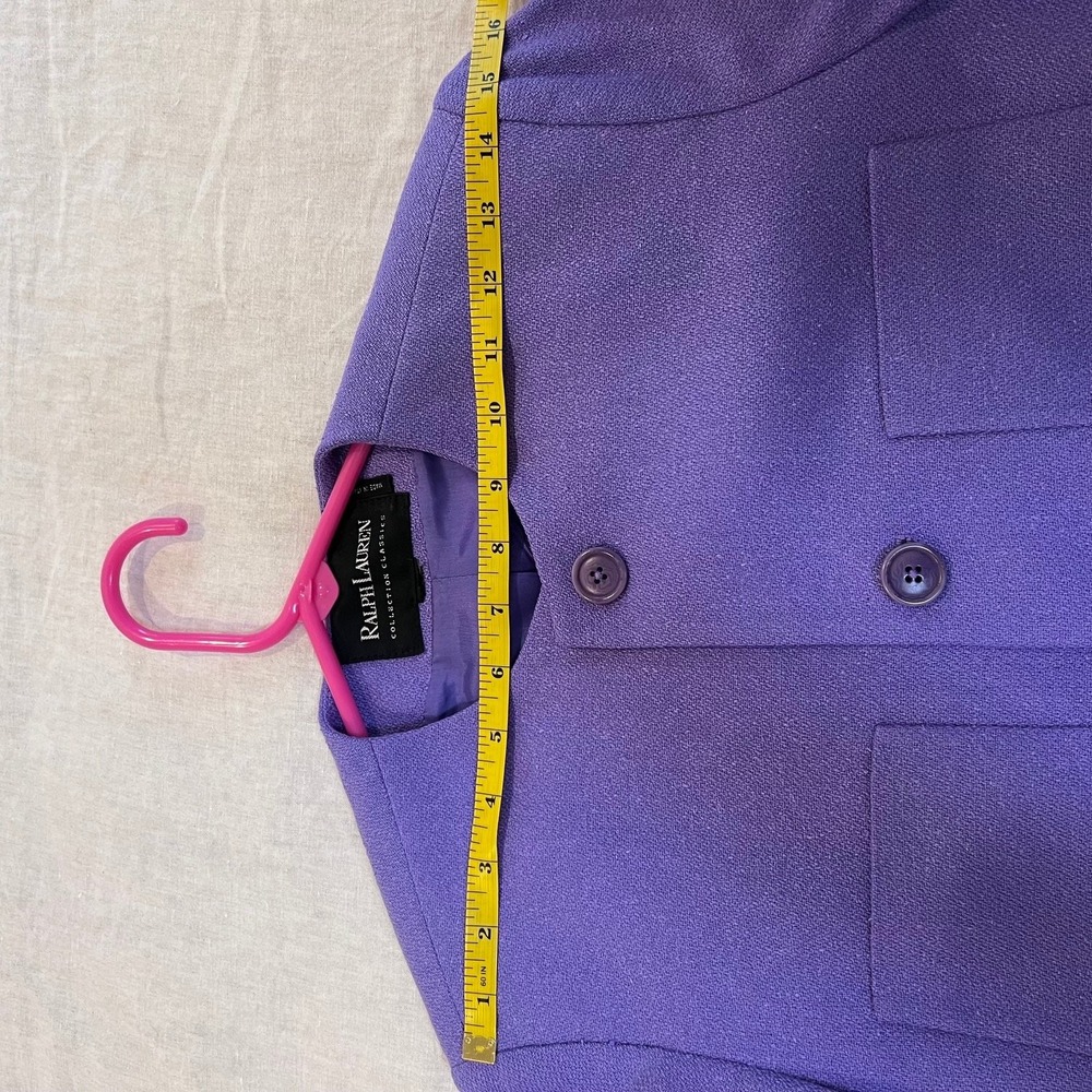 Ralph Lauren Collection Classics Women's Purple Collarless Button Front Jacket - Picture 10 of 14